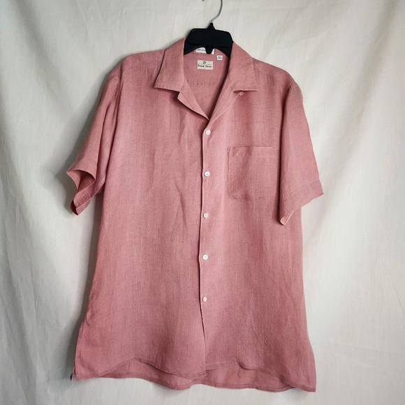 Neiman Marcus Mens Casual Button Down Shirt Red Size L. Vacation. Coastal - Picture 1 of 4